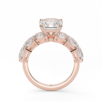 Load image into Gallery viewer, Asscher Cut Side Stone Diamond Engagement Ring
