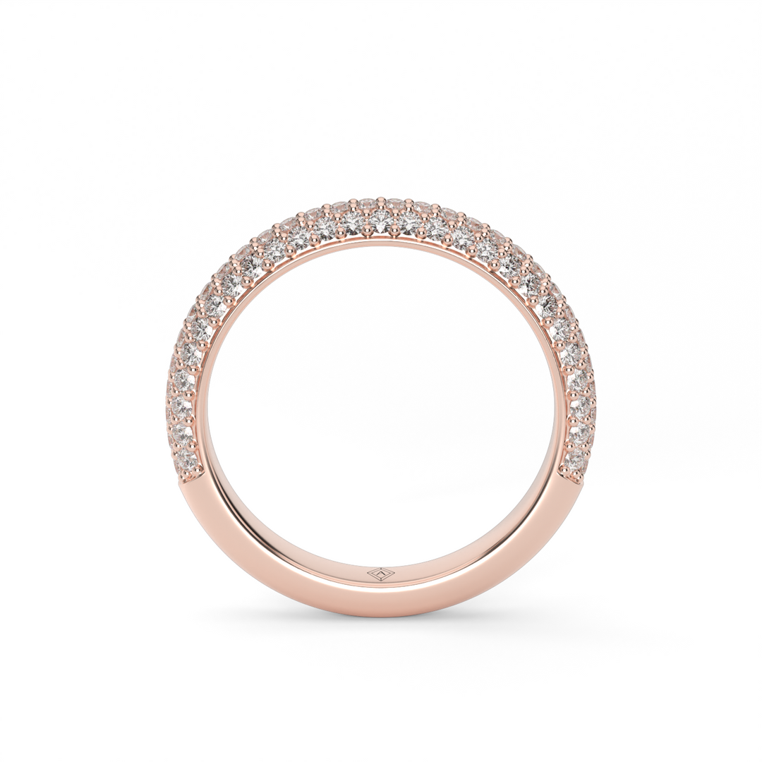 Triple Row Pavé Diamond Ring