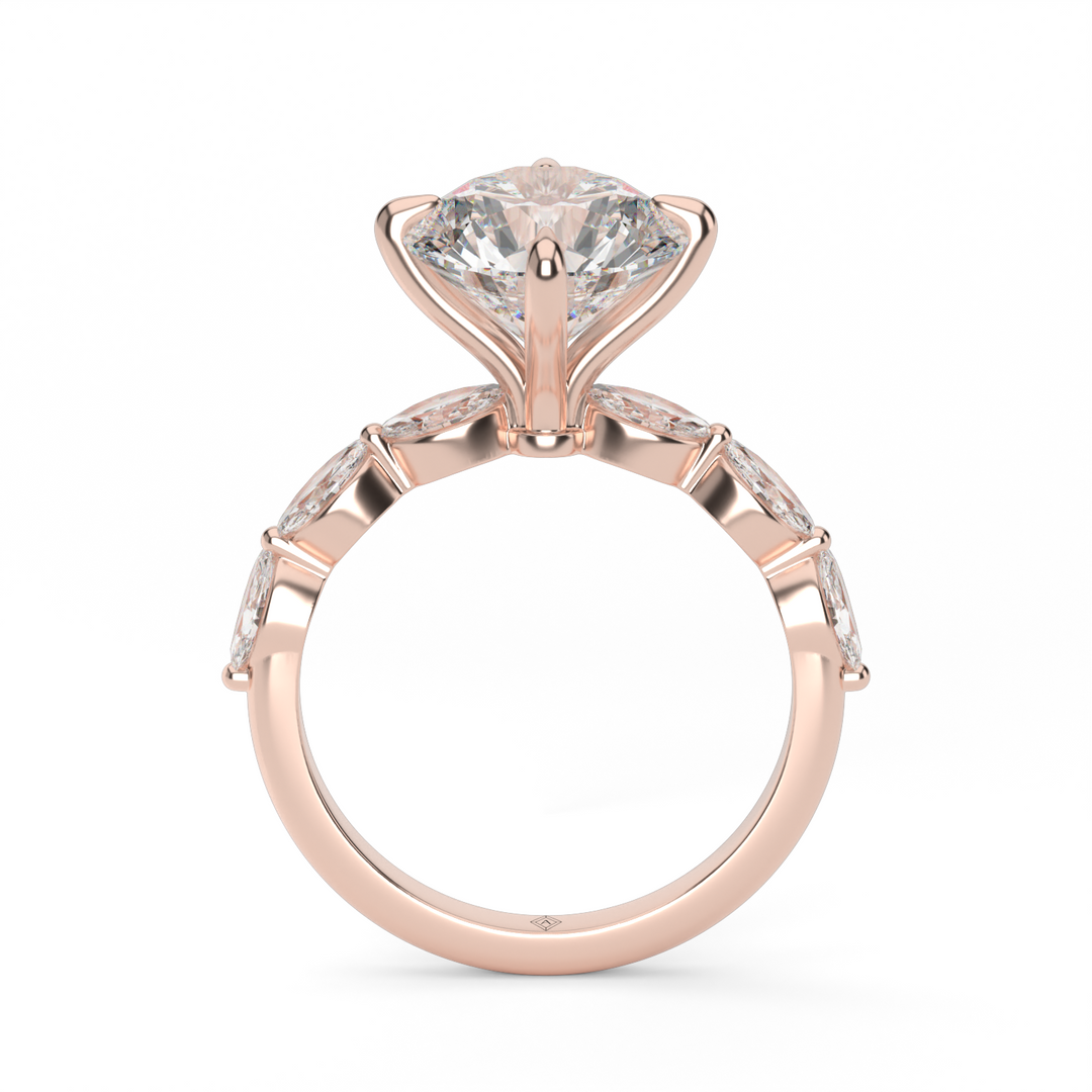 Marquise Side Stone Diamond Engagement Ring
