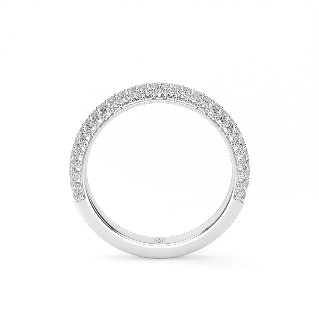 Triple Row Pavé Diamond Ring