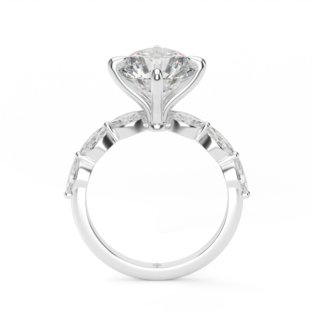 Marquise Side Stone Diamond Engagement Ring