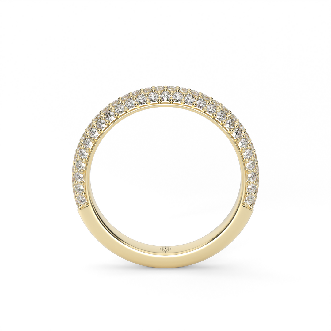 Triple Row Pavé Diamond Ring