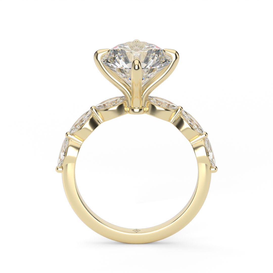Marquise Side Stone Diamond Engagement Ring