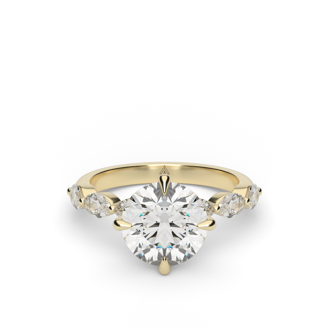Marquise Side Stone Diamond Engagement Ring