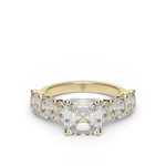Load image into Gallery viewer, Asscher Cut Side Stone Diamond Engagement Ring
