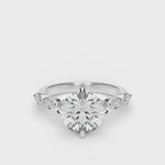 Load and play video in Gallery viewer, Marquise Side Stone Diamond Engagement Ring

